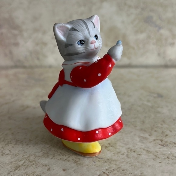 Schmid Kitty Cucumber Figurine Back to School 1990 - Picture 2 of 6